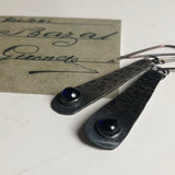 Hammered Silver Earrings with Blue Lab Sapphire