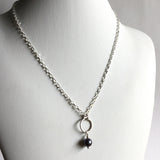 Black Pearl Hoop Necklace