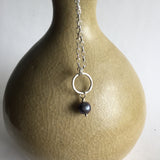 Black Pearl Hoop Necklace