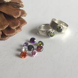 Custom Tube Set Ring - Sterling Silver