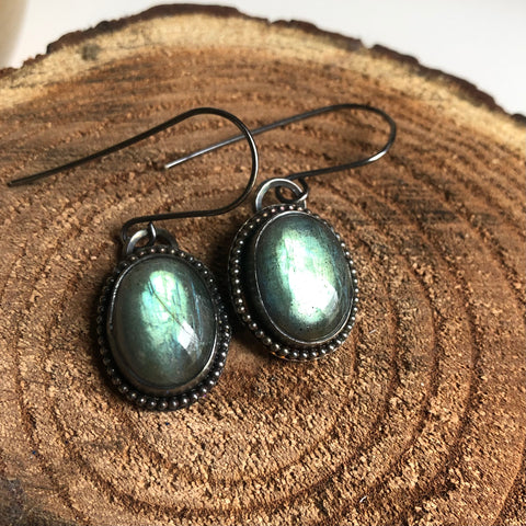 Oval Labradorite Earrings