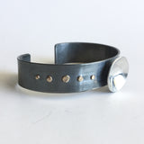 Modern Sterling Silver and Gold Cuff Bracelet