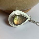 Golden Labradorite Teardrop Necklace