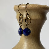 Lapis Lazuli Coin Earrings