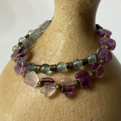 Fluorite Bear Bracelet - Double Strand