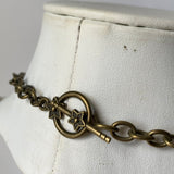 Dyed Magnesite and Antique Brass Necklace