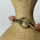 Pink Lepidolite and Pearl Bracelet