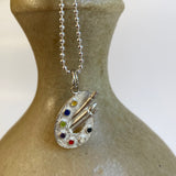 Vintage Artist’s Palette Charm on Sterling Silver