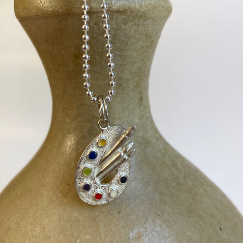 Vintage Artist’s Palette Charm on Sterling Silver