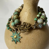 Agate Triple Strand Bracelet