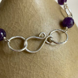 Amethyst and Silver Link Bracelet