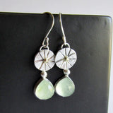 Prehnite Earrings with Gold Accent