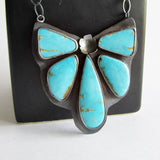 Turquoise Cluster Necklace - Butterfly