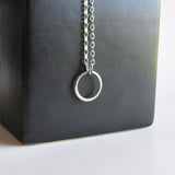 Tiny Hoop Necklace - 16" Chain