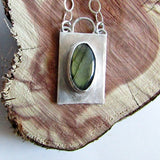 Labradorite Necklace with Hammered Edge