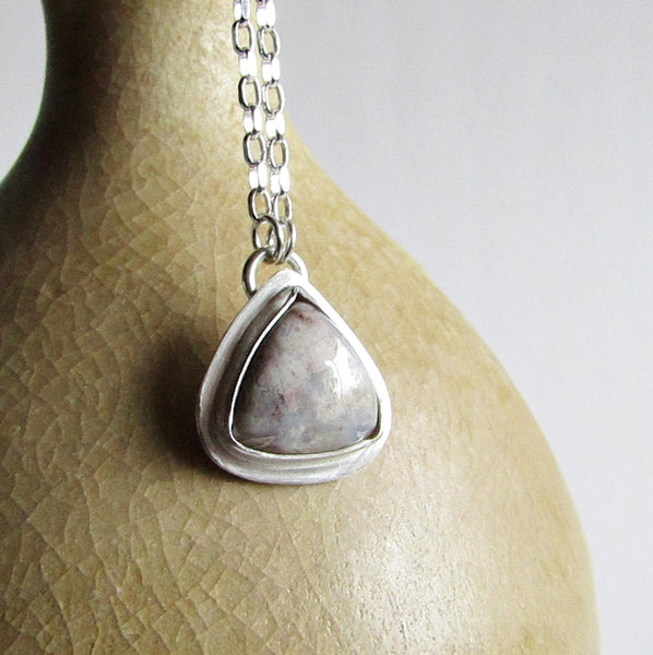 Triangle Crazy Lace Agate Necklace