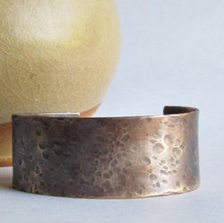 Hammered Bronze Cuff Bracelet
