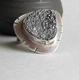 Silver Druzy Ring - size 8 Ring