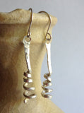 Hammered Sterling Silver Spiral Earrings