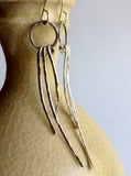 Hammered sterling silver dangle earrings