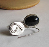 Black Onyx and Silver Earrings