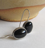 Black Onyx and Silver Earrings