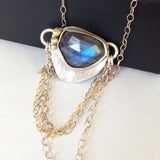Blue Labradorite Necklace with 18K Gold