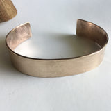 Hammered Bronze Cuff Bracelet - 1/2” Wide