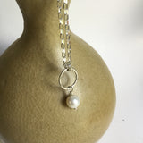 White Pearl with Hoop Necklace
