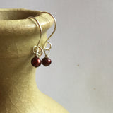Dark Red Pearl Earrings