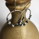 Black Diamond and Pearl Earrings